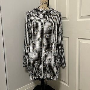 Navy Striped Floral Women's Cape